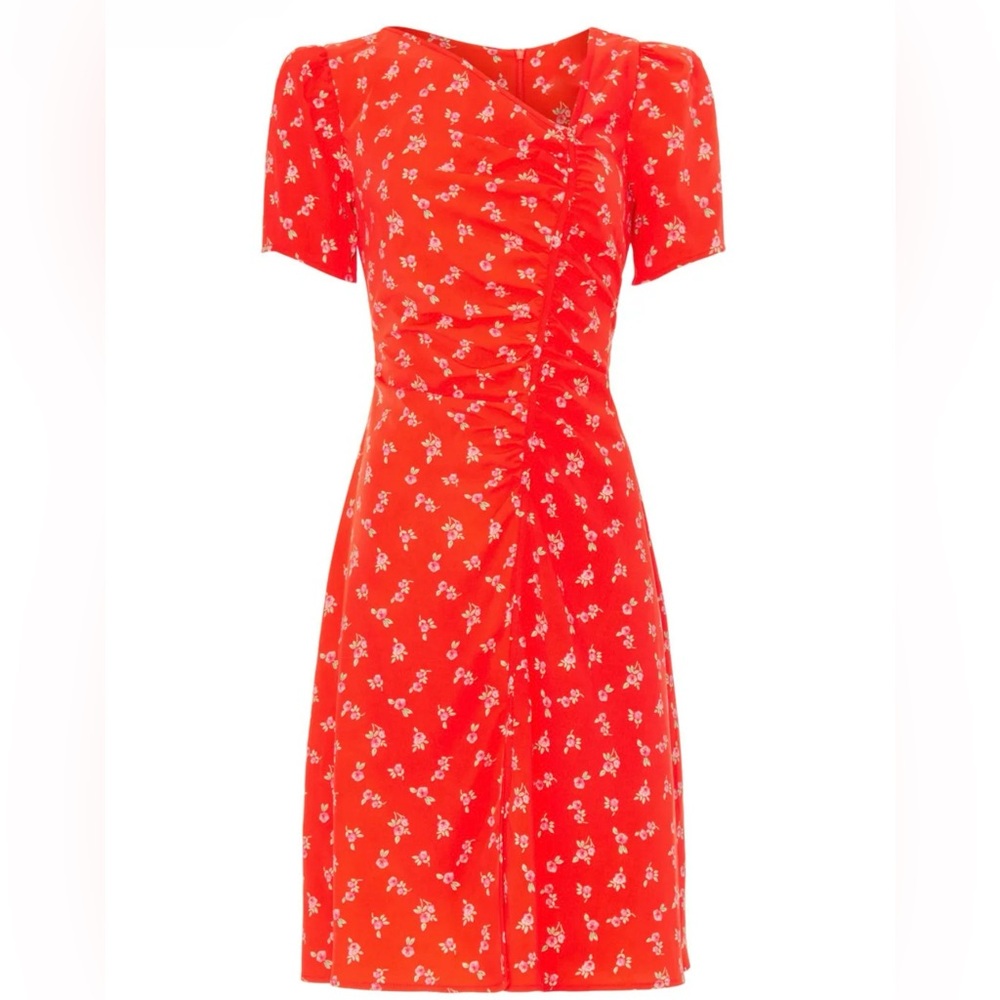Love, Whit Whitney Port Red Floral Printed Dress Medium Sundress Romantic Dainty